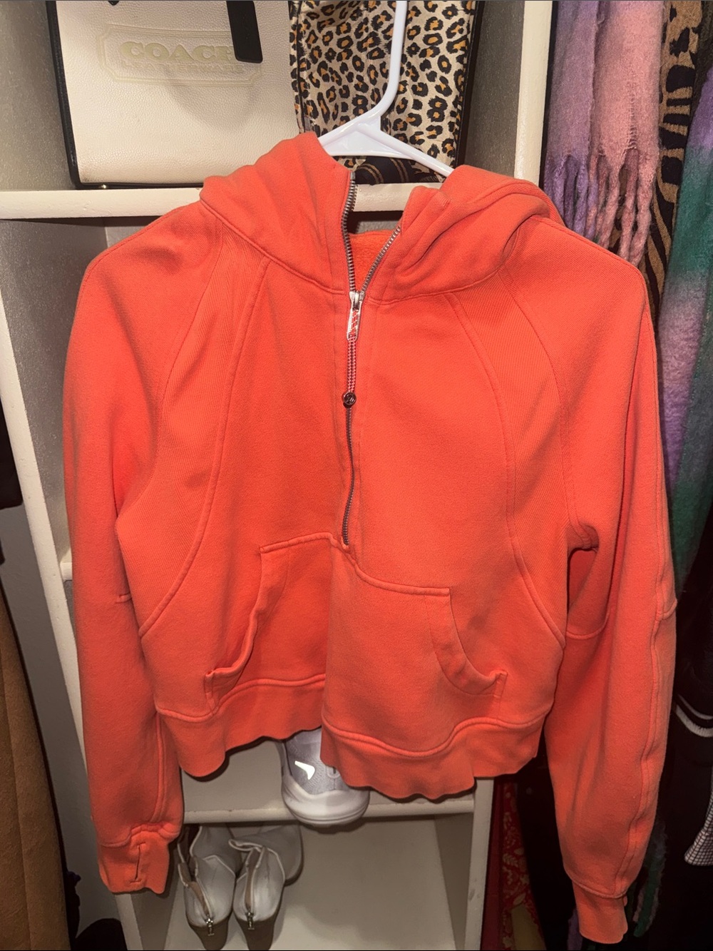 lululemon athletica Orange Half-Zip Hoodie Jacket